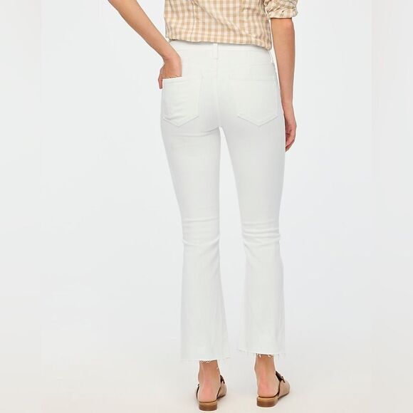 J Crew Factory Petite Flare Crop Jeans Signature Stretch Size 29P in White Denim - Picture 3 of 9